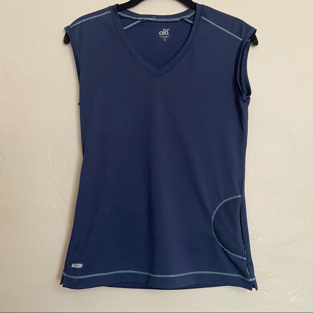 Alo Coolfit M Basic Blue Workout Tank Top